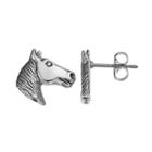 Journee Collection Sterling Silver Horse Stud Earrings, Women's, Grey