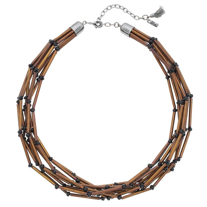 Simply Vera Vera Wang Burnished Tube Multi Strand Necklace, Women's, Brown