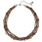 Simply Vera Vera Wang Burnished Tube Multi Strand Necklace, Women's, Brown