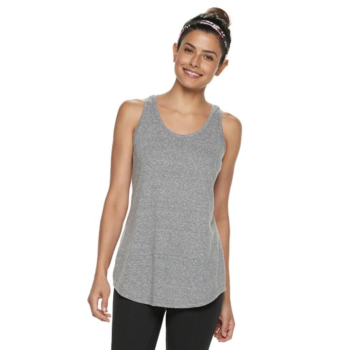 Women's Tek Gear&reg; Jersey Racerback Tank, Size: L Tall, Med Grey