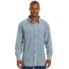 Men's Stanley Classic-fit Chambray Button-down Work Shirt, Size: Xxl, Dark Blue