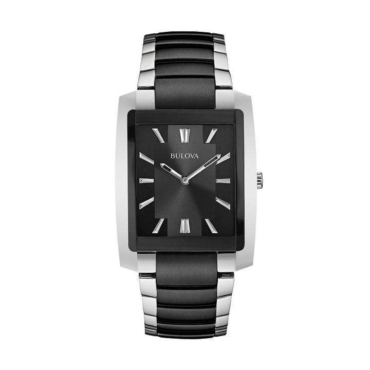 Bulova Stainless Steel Black Ion Watch - 98a117 - Men, Multicolor