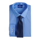 Men's Apt. 9&reg; Slim-fit Dress Shirt & Tie Set, Size: M-32/33, Turquoise/blue (turq/aqua)