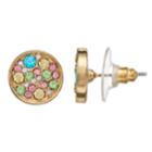 Lc Lauren Conrad Rainbow Simulated Crystal Nickel Free Circle Stud Earrings, Women's, Multicolor