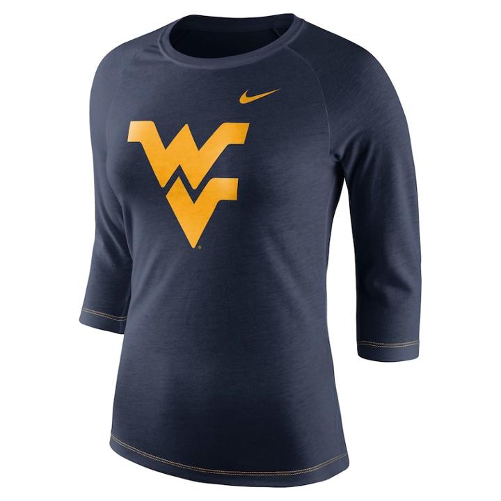 Women's Nike West Virginia Mountaineers Champ Drive Tee, Size: Small, Blue (navy)