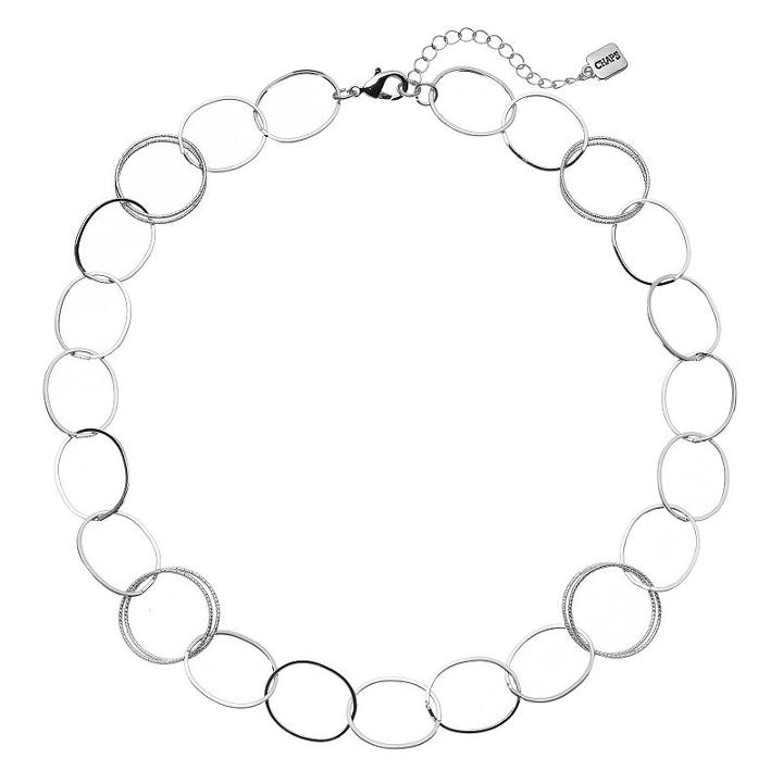 Chaps Round Link Necklace, Women's, Silver