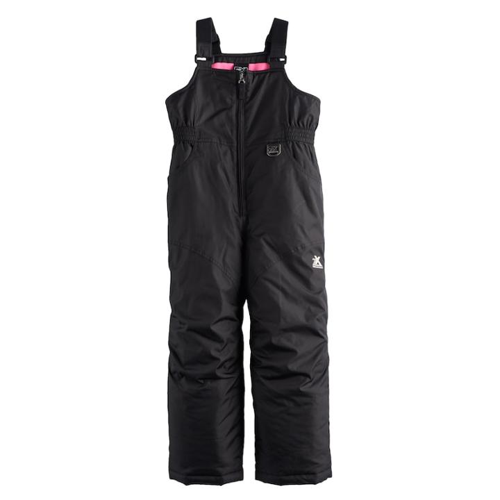 Girls 4-6x Zeroxposur Heavyweight Viola Bib Snowpants, Size: 6-6x, Black
