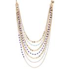 Jennifer Lopez Blue Bead & Disc Swag Necklace, Women's, Blue Other
