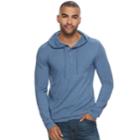 Men's Sonoma Goods For Life&trade; Supersoft Classic-fit Henley Hoodie, Size: Large, Blue (navy)