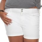 Juniors' Plus Size So&reg; Cuffed Midi Jean Shorts, Teens, Size: 16, White