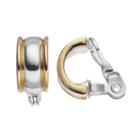 Napier Two Tone Nickel Free Clip On Hoop Earrings, Women's, Multicolor