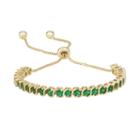 14k Gold Over Silver Simulated Emerald S-link Lariat Bracelet, Women's, Size: 9, Green