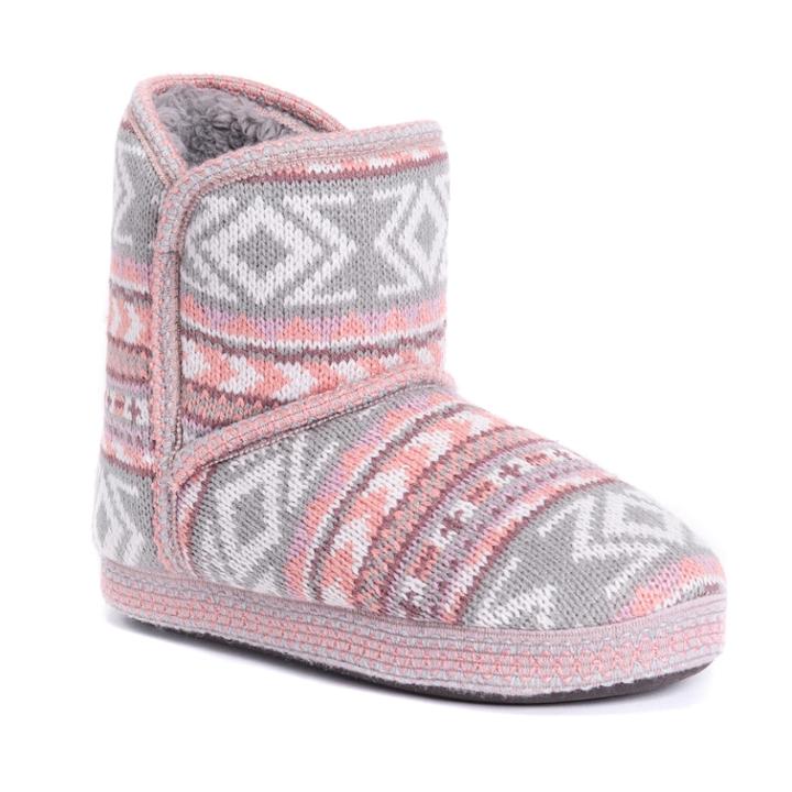 Women's Muk Luks Lena Bootie Slippers, Size: Large, Dark Grey