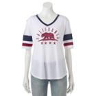 Juniors' California Grizzly Bear V-neck Graphic Tee, Teens, Size: Large, White Oth