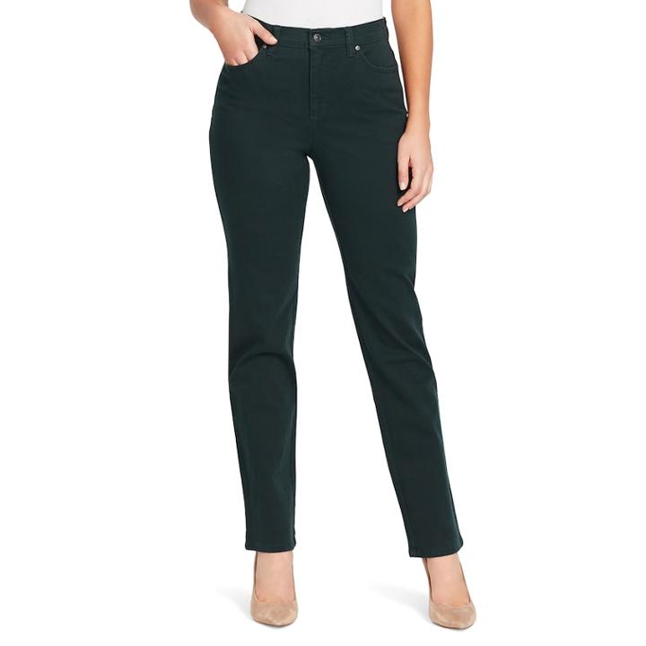 Women's Gloria Vanderbilt Amanda Classic High Waisted Tapered Jeans, Size: 12 Avg/reg, Dark Green
