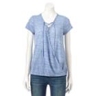 Women's Juicy Couture Faux-wrap Tee, Size: Medium, Med Blue