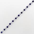 Diamonluxe Sterling Silver 6 2/5-ct. T.w. Simulated Diamond And Simulated Sapphire Tennis Bracelet, Women's, Blue