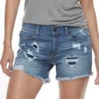 Juniors' Mudd&reg; Ripped Jean Shorts, Teens, Size: 1, Blue