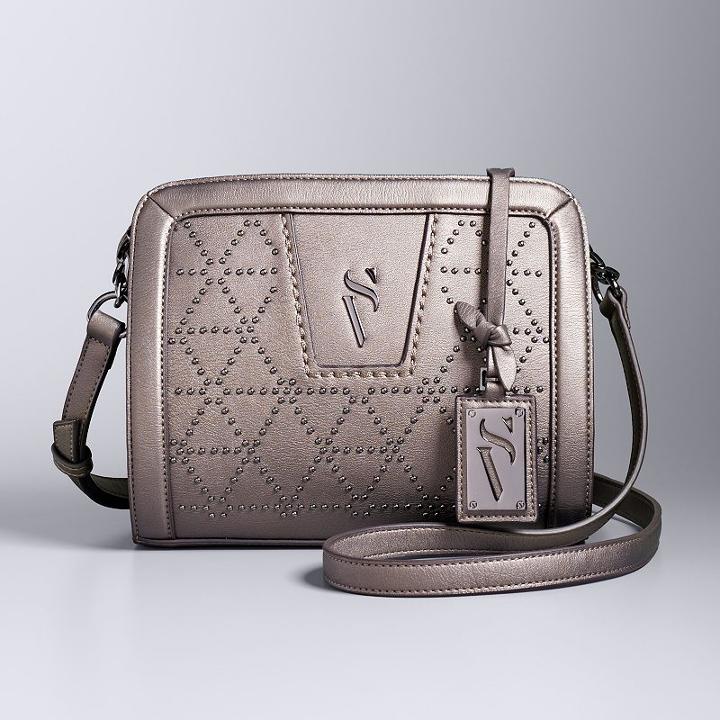 Simply Vera Vera Wang Midnight Studded Crossbody Bag, Women's, Med Beige