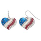 Mudd&reg; American Flag Heart Nickel Free Drop Earrings, Women's, Multicolor