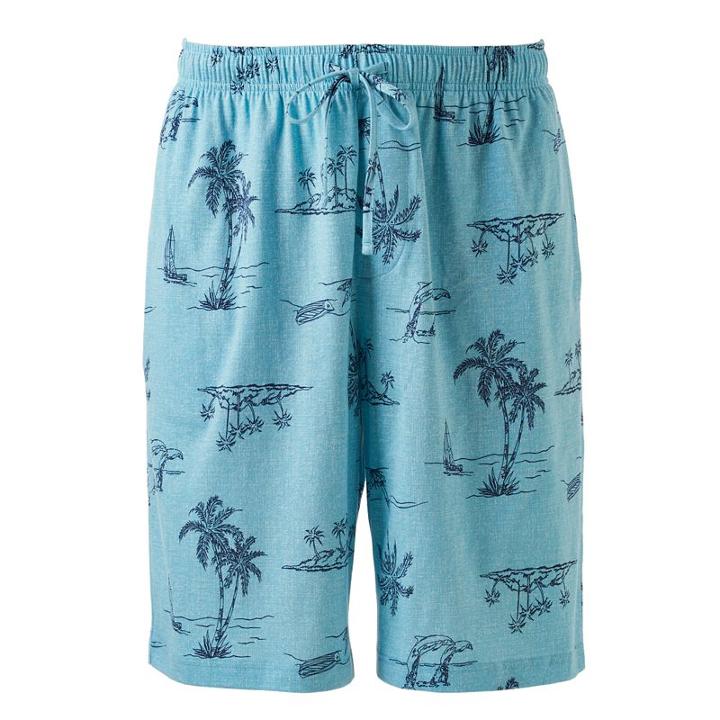 Men's Croft & Barrow&reg; True Comfort Sleep Shorts, Size: Large, Turquoise/blue (turq/aqua)