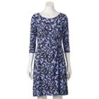 Women's Dana Buchman Printed Knot-front Dress, Size: Xl, Med Blue
