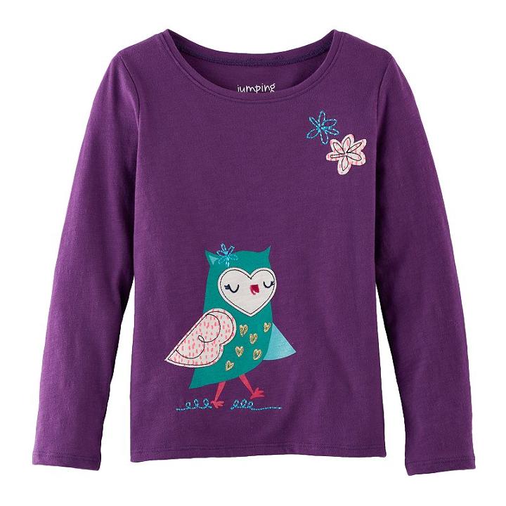 Girls 4-10 Jumping Beans&reg; Animal Tee, Size: 5, Med Purple