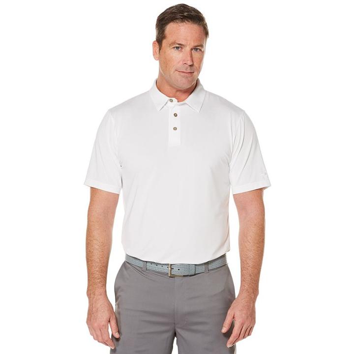 Men's Grand Slam Motionflow360 Regular-fit Heathered Easy-care Performance Golf Polo, Size: Xxl, White