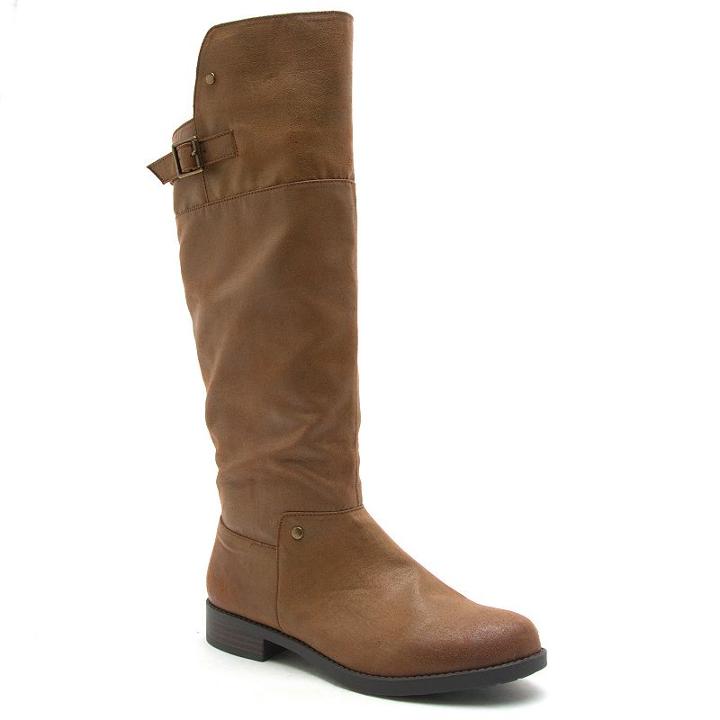 Qupid Turner Women's Knee High Boots, Size: 6.5, Lt Brown