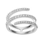 Fleur Cubic Zirconia Spiral Multi Row Ring, Women's, Size: 7, Grey