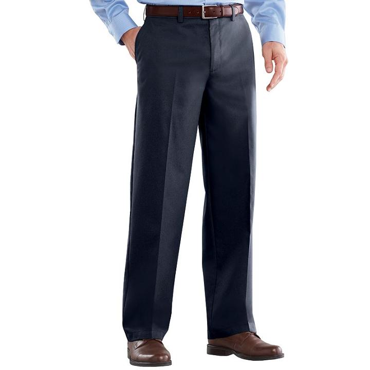 Men's Croft & Barrow&reg; Easy-care Stretch Classic-fit Flat-front Pants, Size: 40x30, Blue (navy)