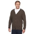 Big & Tall Croft & Barrow&reg; True Comfort Classic-fit Easy-care Cardigan Sweater, Men's, Size: M Tall, Dark Brown
