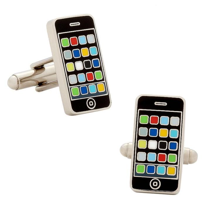 Smart Phone Cuff Links, Men's, Black