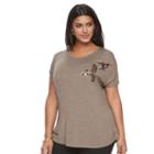 Plus Size Apt. 9&reg; Adorn Graphic Tee, Women's, Size: 4xl, Dark Beige