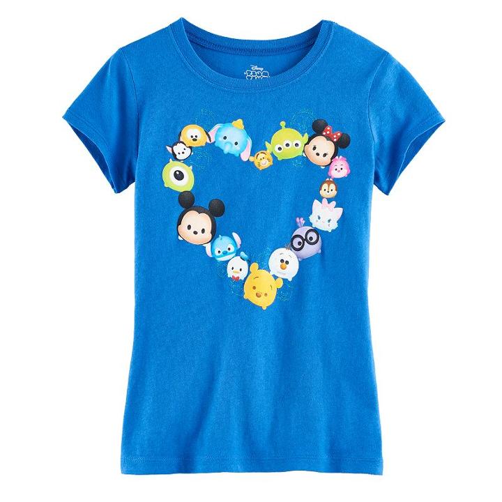 Disney's Tsum Tsum Girls 7-16 Heart Graphic Tee, Size: Large, Blue Other