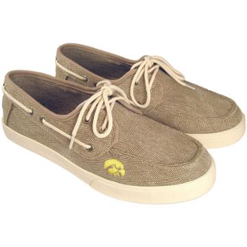Men's Iowa Hawkeyes Captain Boat Shoes, Size: 8, Beig/green (beig/khaki)