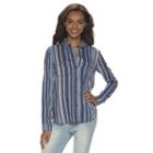 Juniors' Mudd&reg; 2-pocket Button Down Shirt, Girl's, Size: Xs, Blue