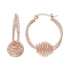 Apt. 9&reg; Spiral Bead Nickel Free Double Hoop Earrings, Women's, Light Pink