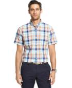 Big & Tall Izod Regular-fit Plaid Chambray Button-down Shirt, Men's, Size: L Tall, Brt Orange