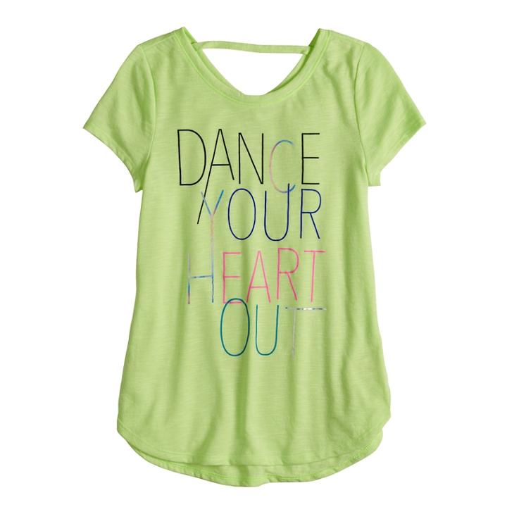 Girls 7-16 So&reg; Back-strap Performance Tee, Size: 12, Brt Green