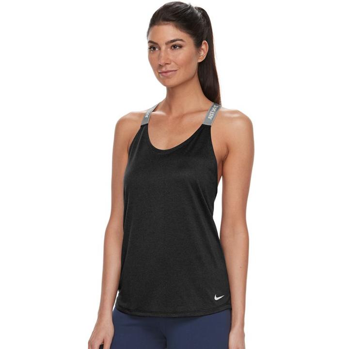 Women's Nike Elastic Straps Graphic Tank Top, Size: Xs, Grey (charcoal)