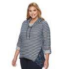 Plus Size French Laundry Striped Thermal Pullover, Women's, Size: 3xl, White Oth