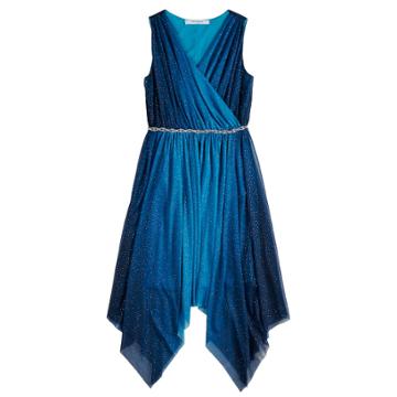 Girls 7-16 Love, Jayne Lace Ombre Sparkle Sharkbite Sleeveless Dress, Size: 16, Med Green