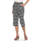 Women's Gloria Vanderbilt Marjorie Printed Sheeting Capris, Size: Large, Dark Blue