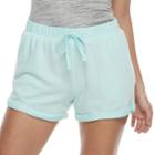 Juniors' So&reg; Cuffed French Terry Shorts, Teens, Size: Large, Light Blue