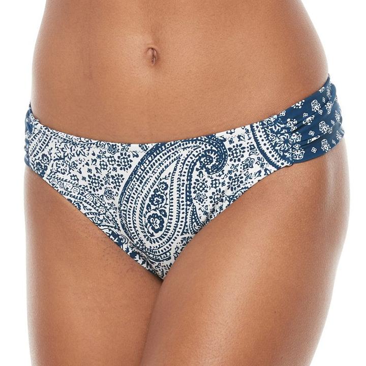 Women's Pink Envelope Paisley Scoop Bikini Bottoms, Size: Medium, Blue (navy)