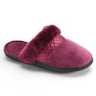 Isotoner Women's Velour Scuff Slippers, Size: Medium, Pink