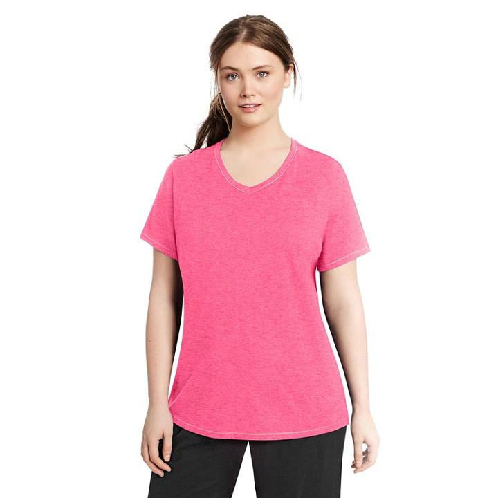 Plus Size Champion V-neck Tee, Women's, Size: 2xl, Light Pink