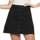 Juniors' Mudd&reg; Button Front Denim Skirt, Teens, Size: 3, Oxford