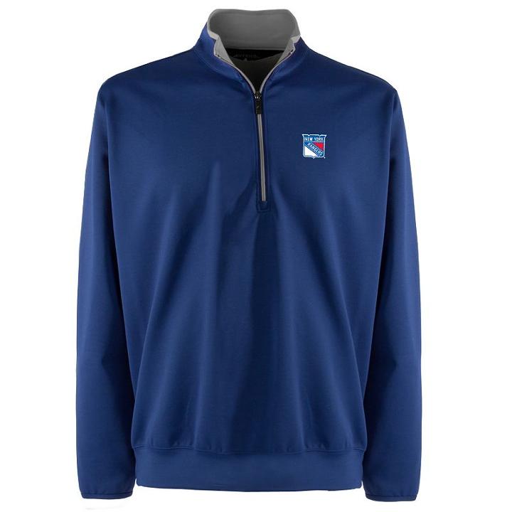 Men's New York Rangers 1/4-zip Leader Pullover, Size: Medium, Blue